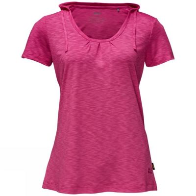 Tee Jack Wolfskin Travel Hoody Mujer - Rosas - Chile EDL379160